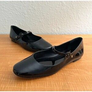 Larroude Black Patent Flats